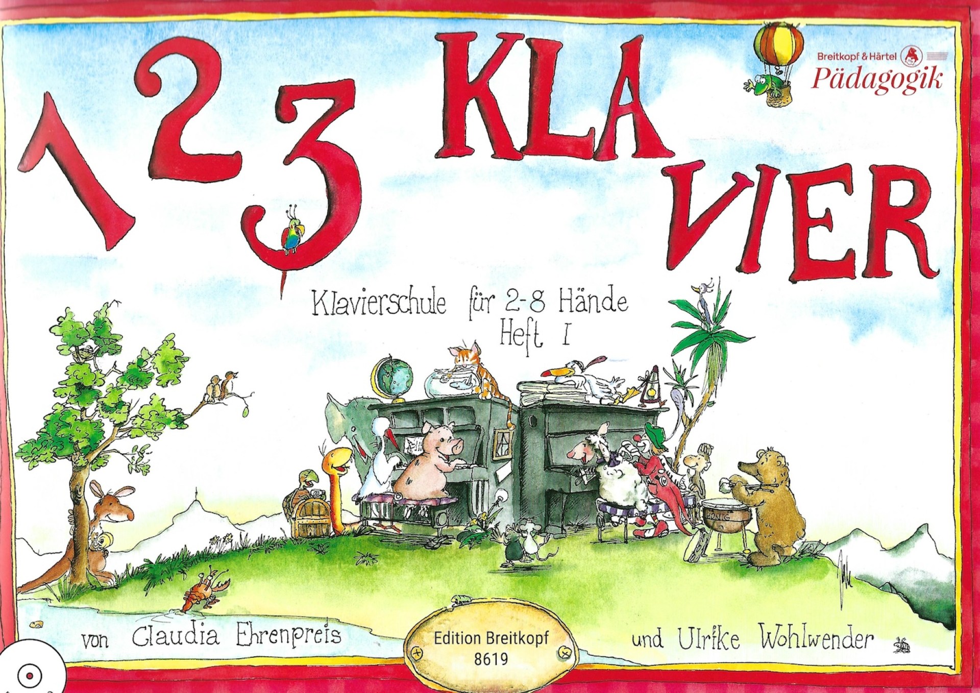 123 Klavier, Heft 1 mit CD - Klavierschule für 2-8 Hände S1